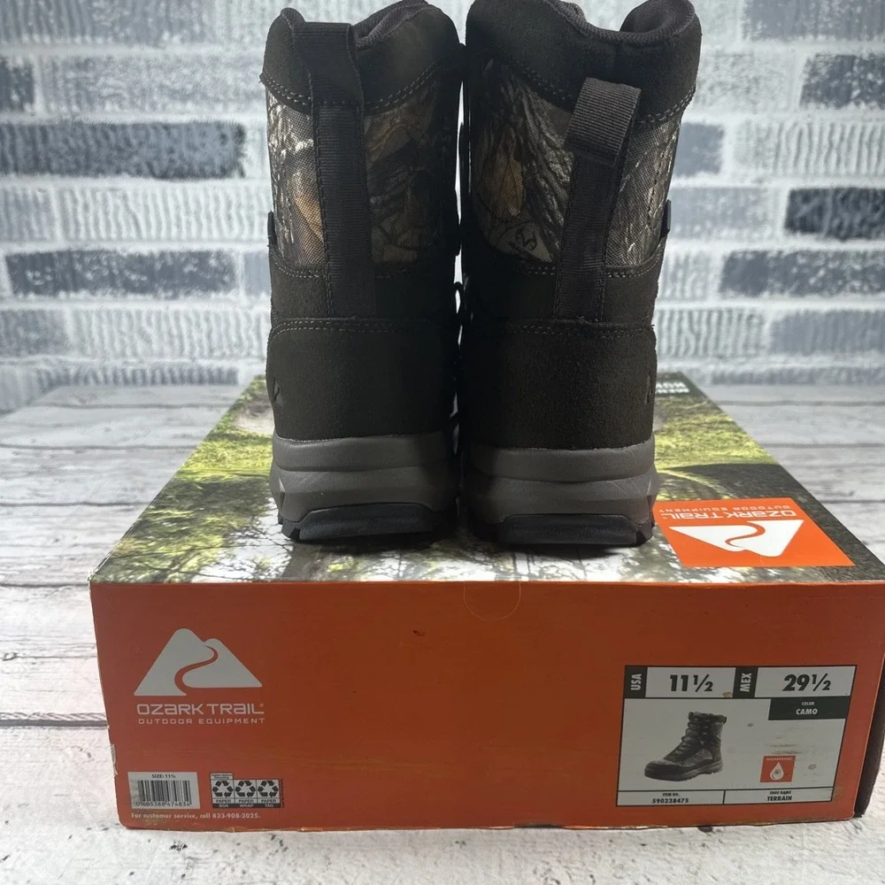 OZARK TRAIL Men's Size 11.5 Hunting Boots Terrain Camo Color Outdoor New NIB